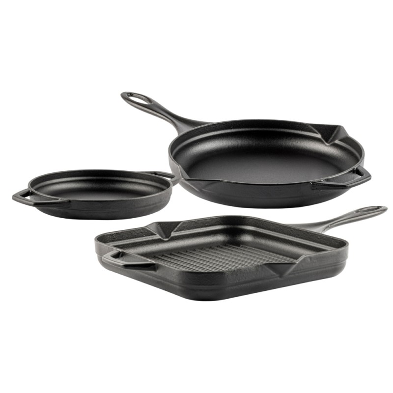 Set in ghisa di 3 parti Hosse, Black Onyx - 