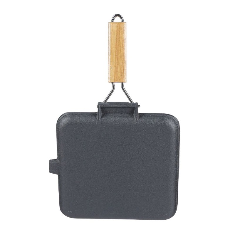 Padella grill in ghisa con manico pieghevole in legno, 24x24 cm | Padella grill in ghisa Padella grill in ghisa con manico pieghevole in legno, 24x24 cm | Padella grill in ghisa | Padella in ghisa |