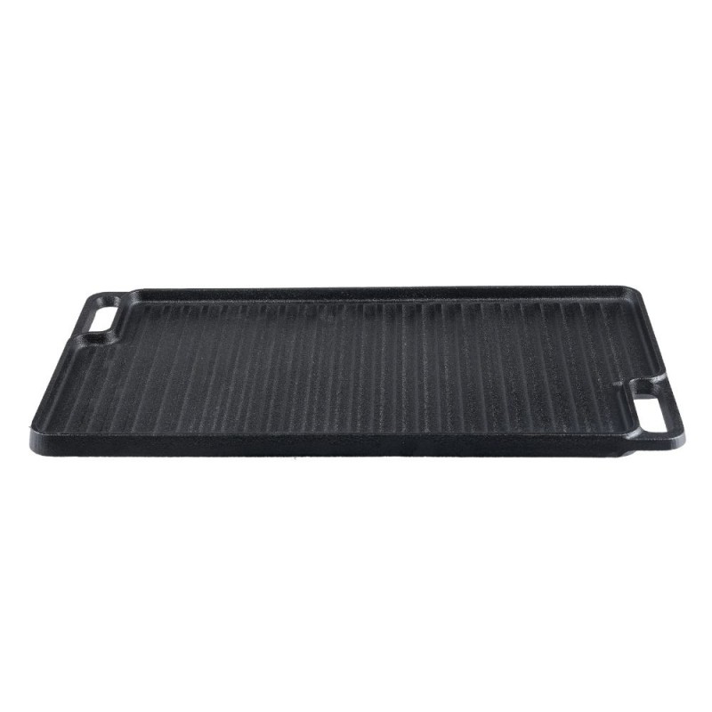 Piastra grill in ghisa doppia faccia, 46x26 cm - 