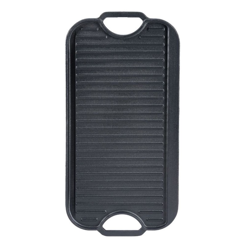 Piastra grill in ghisa doppia faccia, 51x26 cm - 
