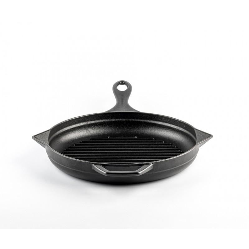 Padella grill in ghisa smaltata Hosse, Black Onyx, Ф24cm | Padella grill in ghisa | Padella in ghisa |