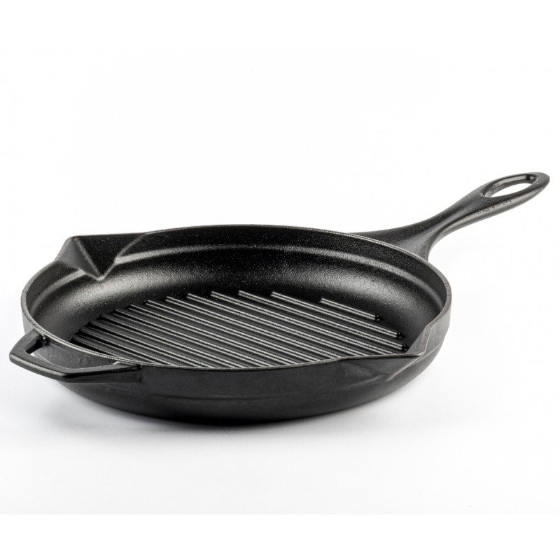 Padella grill in ghisa smaltata Hosse, Black Onyx, Ф28cm - Padella in ghisa