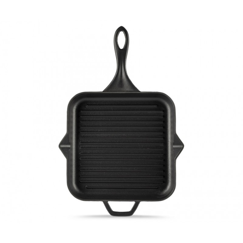 Padella grill in ghisa smaltata Hosse, Black Onyx, 28x28cm - Padella in ghisa