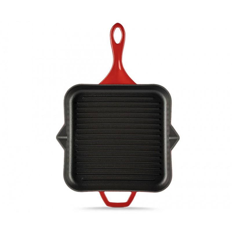 Padella grill in ghisa smaltata Hosse, Rubin, 28x28cm - Padella in ghisa