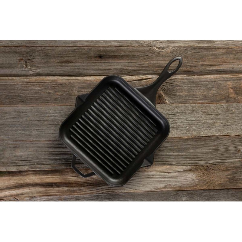 Padella grill in ghisa smaltata Hosse, Black Onyx, 28x28cm | Padella grill in ghisa | Padella in ghisa |