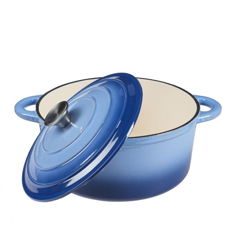 Pentola in ghisa smaltata, Blu, Ф22 - Pentola in ghisa
