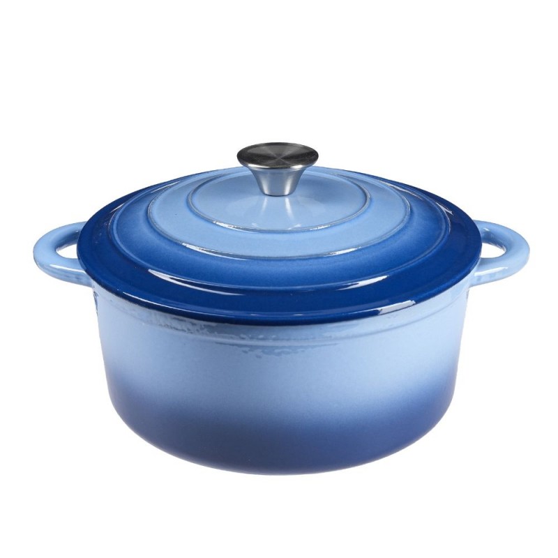 Pentola in ghisa smaltata, Blu, Ф22 - Pentola in ghisa