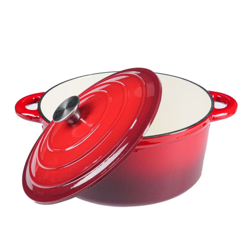 Pentola in ghisa smaltata, Rosso, Ф22 - Pentola in ghisa