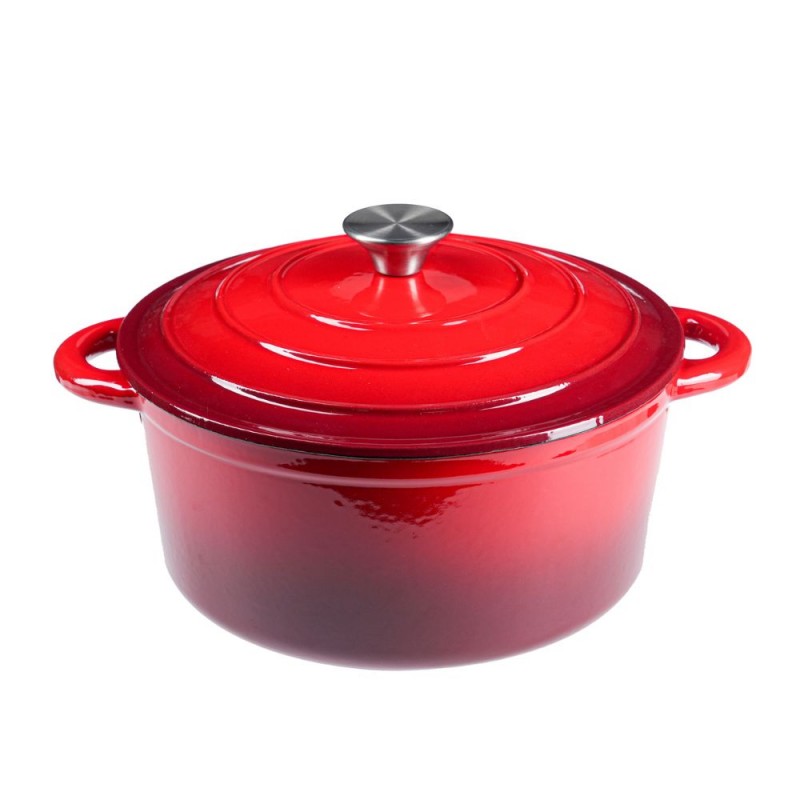 Pentola in ghisa smaltata, Rosso, Ф22 - Pentola in ghisa