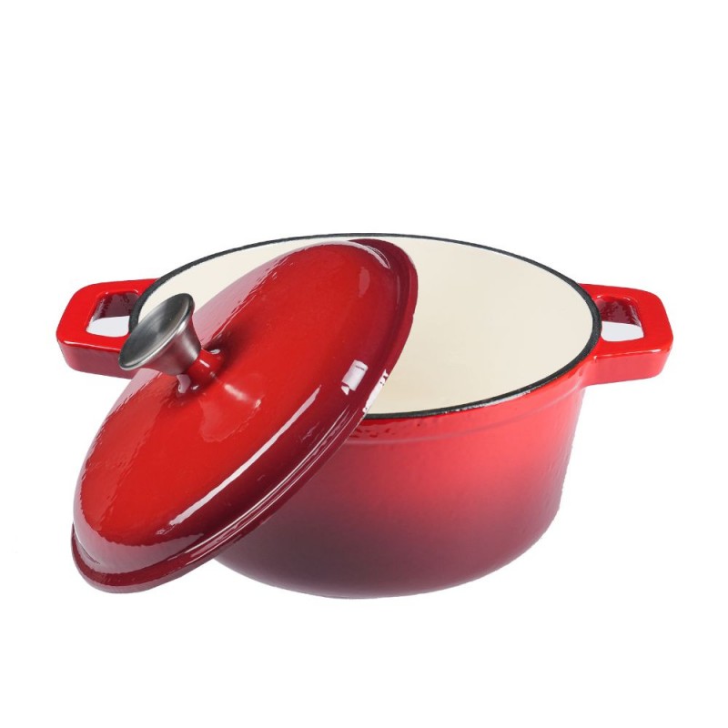 Pentola in ghisa smaltata, Rosso, Ф24 - Pentola in ghisa
